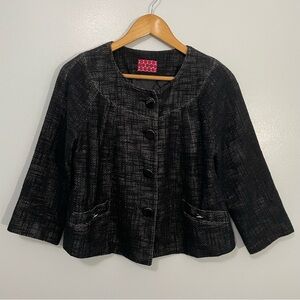 Hobbs Dark Tweed Cropped Blazer Size 14